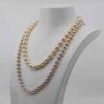 1x Imitatie parel collier en 1x cultivé parel collier