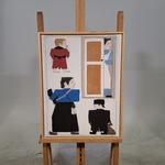 Druk op canvas, Reproductie Van Bart Van Der Leck, Bedelvolk
