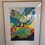 Zeefdruk, Maya Wildevuur (1944-2023), Vogel en vis, 1994