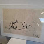 Japanse inkt, Maya Wildevuur (1944-2023), Paard rollend in de sneeuw,