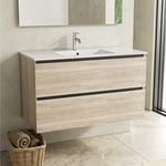 Badkamermeubel 100 cm + wastafel Karo, natural oak
