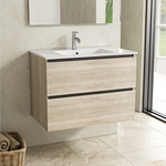 Badkamermeubel 80 cm + wastafel Karo, natural oak