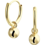 Marie Celeste Oorringen Met Hangers Bolletjes15 mm Goud