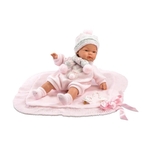 Llorens Babypop Joelle roze met geluid en speen 38 cm