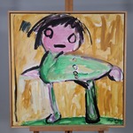 Acryl schilderij, Maya Wildevuur, Abstract Kind, 1992