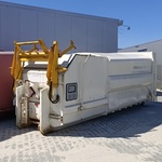 20 m³ Haakarm afzet perscontainer, Kiggen, PD745, wit, 2001
