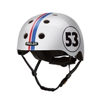 Beetle Fietshelm (52-58 cm) Wit Strips