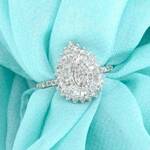 Witgouden entourage ring met natuurlijke diamanten