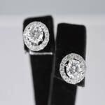 Witgouden natuurlijke diamanten entourage oorbellen van 1.50 carat