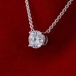 Witgouden collier met een natuurlijke diamant van 1.00 carat