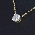 Gouden halsketting met een briljant geslepen natuurlijke diamant van 0