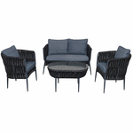 Loungeset, Lara Antraciet, antraciet donker, antraciet blauw