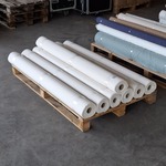 7x Rol canvas bekledingsstof, Ecru