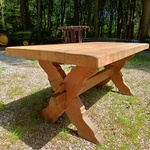 Kloostertafel massief eiken, ca 1950