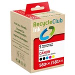 5x Cartridge, Recycleclub, canon pg580xxl/pg581xxl, multipack