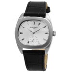 Herenhorloge, Prisma, p.2144, zwart, edelstaal met lederen band