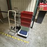 2x Steekwagen, magazijnkar en 4x krat