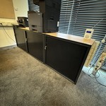 3x Roldeurkast, zwart/beuken