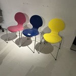 3x Stoel Danform, roze, blauw en geel