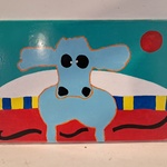 Acryl op doek, Tonnie Voorn, “Koe Uut Almelo”
