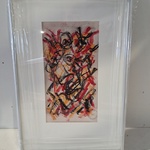 Pastel op papier, Theo Wolvecamp, Abstracte Compositie “Cobra”