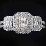 Witgouden trinity ring met natuurlijke diamanten