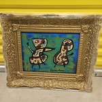 Schilderij, Tonnie Voorn, “Cobra Figuren” Olieverf op doek