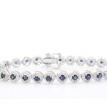 Witgouden armband met natuurlijke diamanten en saffieren 6.20 carat