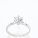 Witgouden solitair ring met 1.00 carat briljant geslepen diamant