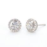 Witgouden oorbellen met briljant geslepen diamanten 1.00 carat