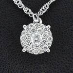 Witgouden hanger met briljant geslepen diamant, excl. ketting