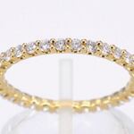 Gouden alliance ring met briljant geslepen diamant