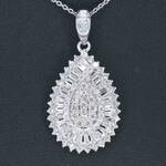 Exclusieve witgouden druppelvormige hanger met diamanten, excl. kettin