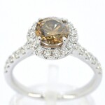 Gouden solitair ring met diamanten