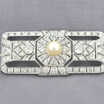 Zeer hoog waardige Art-deco broche met diamanten