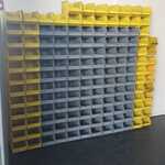 Ca. 149x Magazijnbakken met grijp opening, Grijs / geel