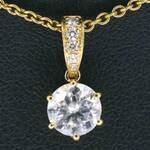 Gouden solitair hanger met een diamant 1.00 carat, excl. ketting