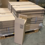 Ca. 300x Verzenddozen 20x20x60cm zware enkelgolf, bruin