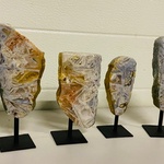 4x Chalcedoon / Agaat op standaard