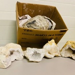 6x Bergkristal geodes 16-18cm