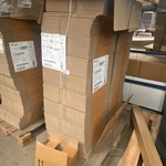 Pallet ca. 360 verzenddozen 30x23x27cm dubbelgolf, bruin