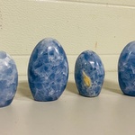 4x Calciet blauw vrije vorm