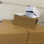 Ca. 350x Duplex dozen of gebaksdozen, wit