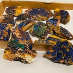 Ca. 14x Azuriet / Malachiet brokjes