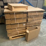 Ca. 310x Verzenddozen 51x12x39cm met autolockbodem, bruin