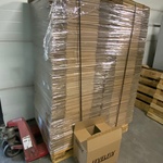 Ca. 125x Verzenddozen 42x29x33cm dubbelgolf, bruin