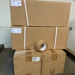 Ca. 200x Rol papier plakband, bruin
