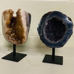 2x Amethist/Citrien/Chalcedoon geode
