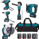 Accu gereedschapset, Metallo, Complete set inclusief draagtas, Blauw