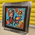 Acryl op gescheurd karton, Tonnie Voorn